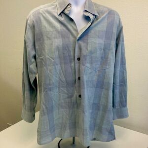 ermenegildo Zegna blue lite plaid shirt medium